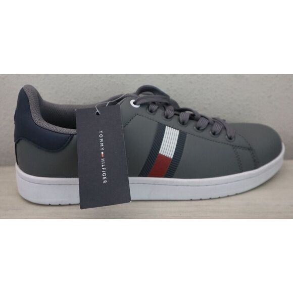 Tommy Hilfiger Men’s Sz 9M Light Gray Lampkin Flag Cup-Sole Low Top Sneakers SIB - Picture 5 of 12
